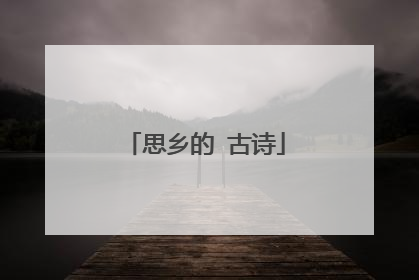 思乡的 古诗