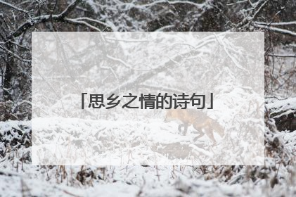 思乡之情的诗句