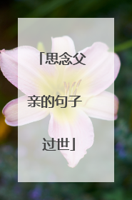 思念父亲的句子 过世