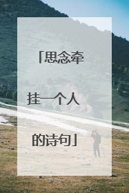 思念牵挂一个人的诗句