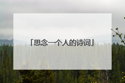 思念一个人的诗词