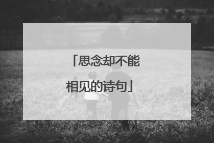 思念却不能相见的诗句