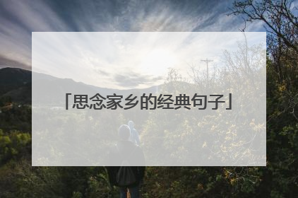 思念家乡的经典句子