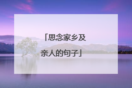 思念家乡及亲人的句子