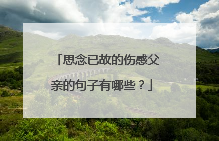 思念已故的伤感父亲的句子有哪些？