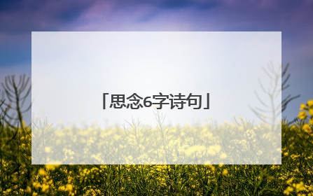 思念6字诗句