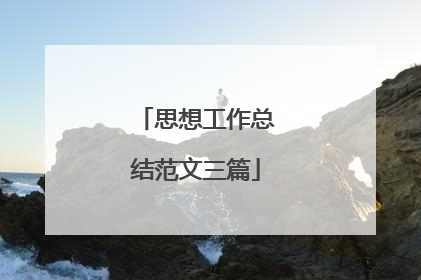 思想工作总结范文三篇