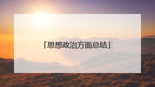思想政治方面总结