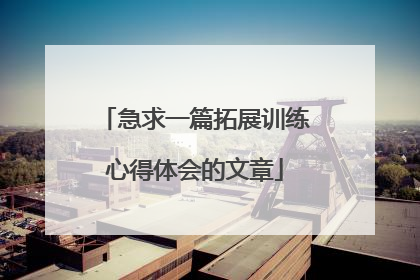 急求一篇拓展训练心得体会的文章