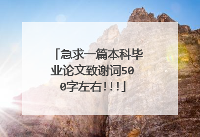 急求一篇本科毕业论文致谢词500字左右!!!