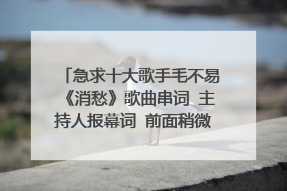 急求十大歌手毛不易《消愁》歌曲串词 主持人报幕词 前面稍微简单介绍下这首歌的含义 情感 谢谢！！
