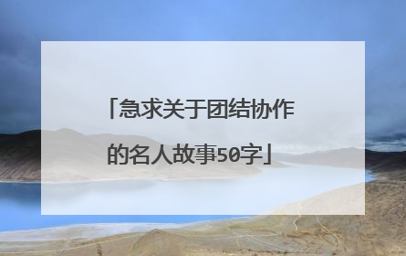 急求关于团结协作的名人故事50字