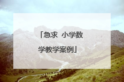 急求 小学数学教学案例