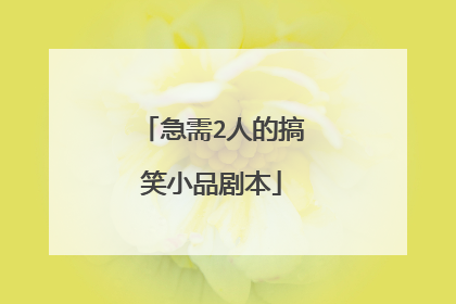急需2人的搞笑小品剧本