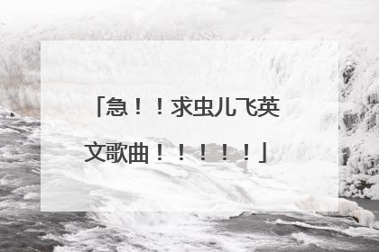 急！！求虫儿飞英文歌曲！！！！！