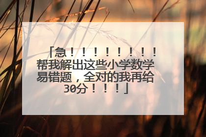 急！！！！！！！！帮我解出这些小学数学易错题，全对的我再给30分！！！