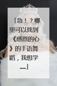 急!?哪里可以找到《感恩的心》的手语舞蹈,我想学……