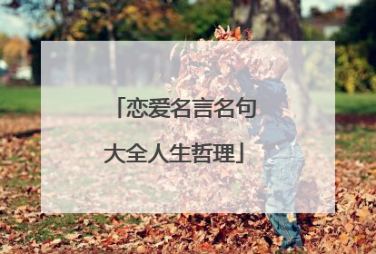 恋爱名言名句大全人生哲理