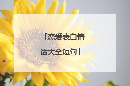恋爱表白情话大全短句