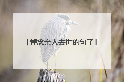 悼念亲人去世的句子