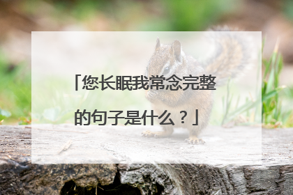 您长眠我常念完整的句子是什么？
