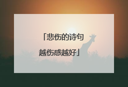 悲伤的诗句越伤感越好