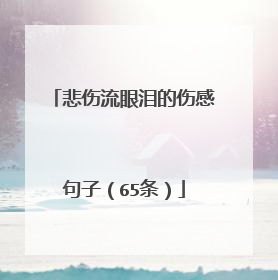 悲伤流眼泪的伤感句子(65条)