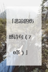 悲凉的伤感诗句（70条）