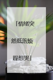 情绪突然低落烦躁想哭