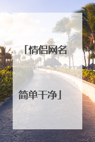 情侣网名简单干净