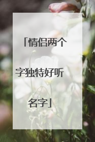 情侣两个字独特好听名字