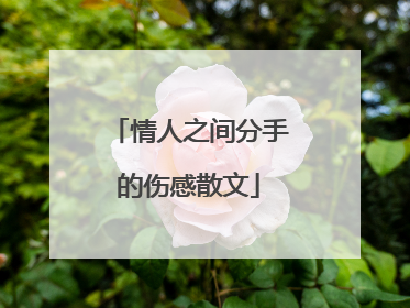 情人之间分手的伤感散文