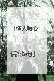 情人暖心话语短句