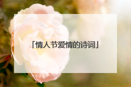 情人节爱情的诗词