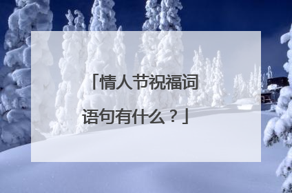 情人节祝福词语句有什么?
