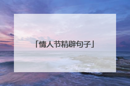 情人节精辟句子