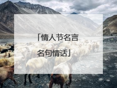 情人节名言名句情话