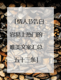 情人节告白容易上热门的唯美文案汇总五十三条
