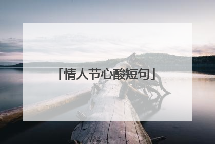 情人节心酸短句