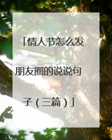 情人节怎么发朋友圈的说说句子（三篇）