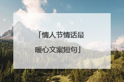 情人节情话最暖心文案短句