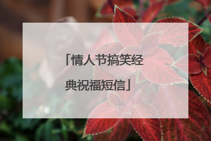 情人节搞笑经典祝福短信