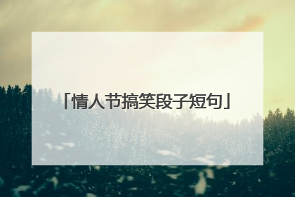 情人节搞笑段子短句