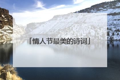 情人节最美的诗词