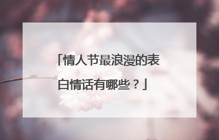 情人节最浪漫的表白情话有哪些？