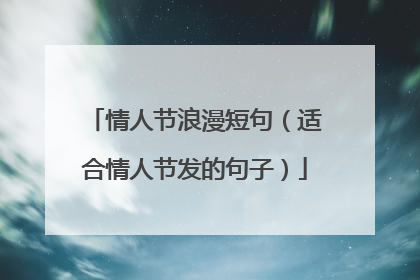 情人节浪漫短句(适合情人节发的句子)