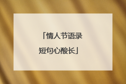 情人节语录短句心酸长