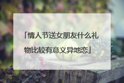 情人节送女朋友什么礼物比较有意义异地恋