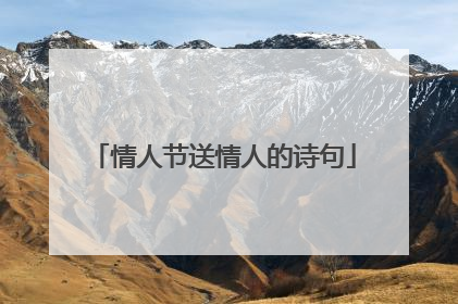 情人节送情人的诗句