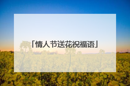 情人节送花祝福语
